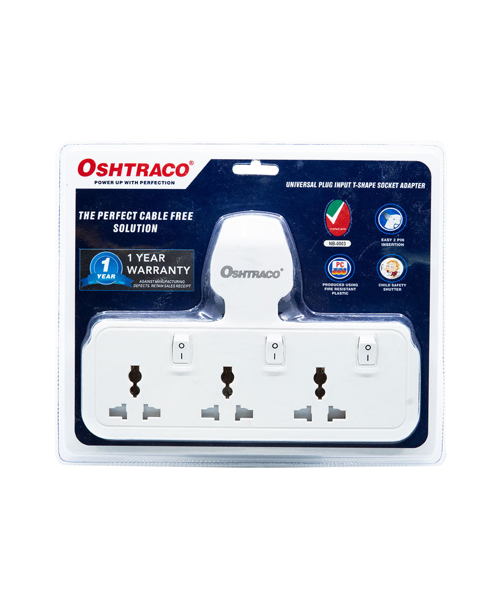 Oshtraco 3 Way Universal T-Socket Otc-053P
