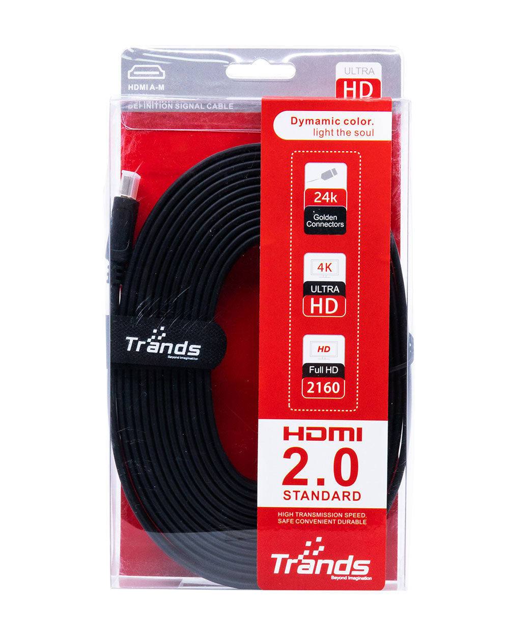 Trands Flat Hdmi 4K Gold Plated Cable 5 Metre