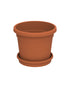 Cosmoplast Round Flower Pot with Tray 8 inch Terracotta