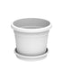 Cosmoplast Round Flower Pot with Tray 10 inch White