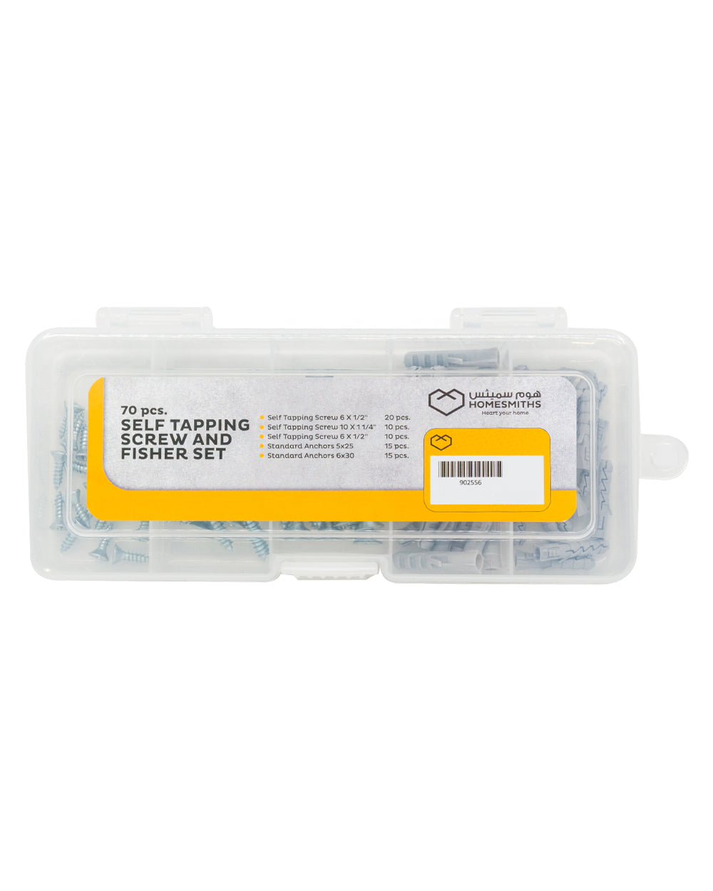 Homesmiths 70 Pieces Self Tapping Screw & Fisher Set
