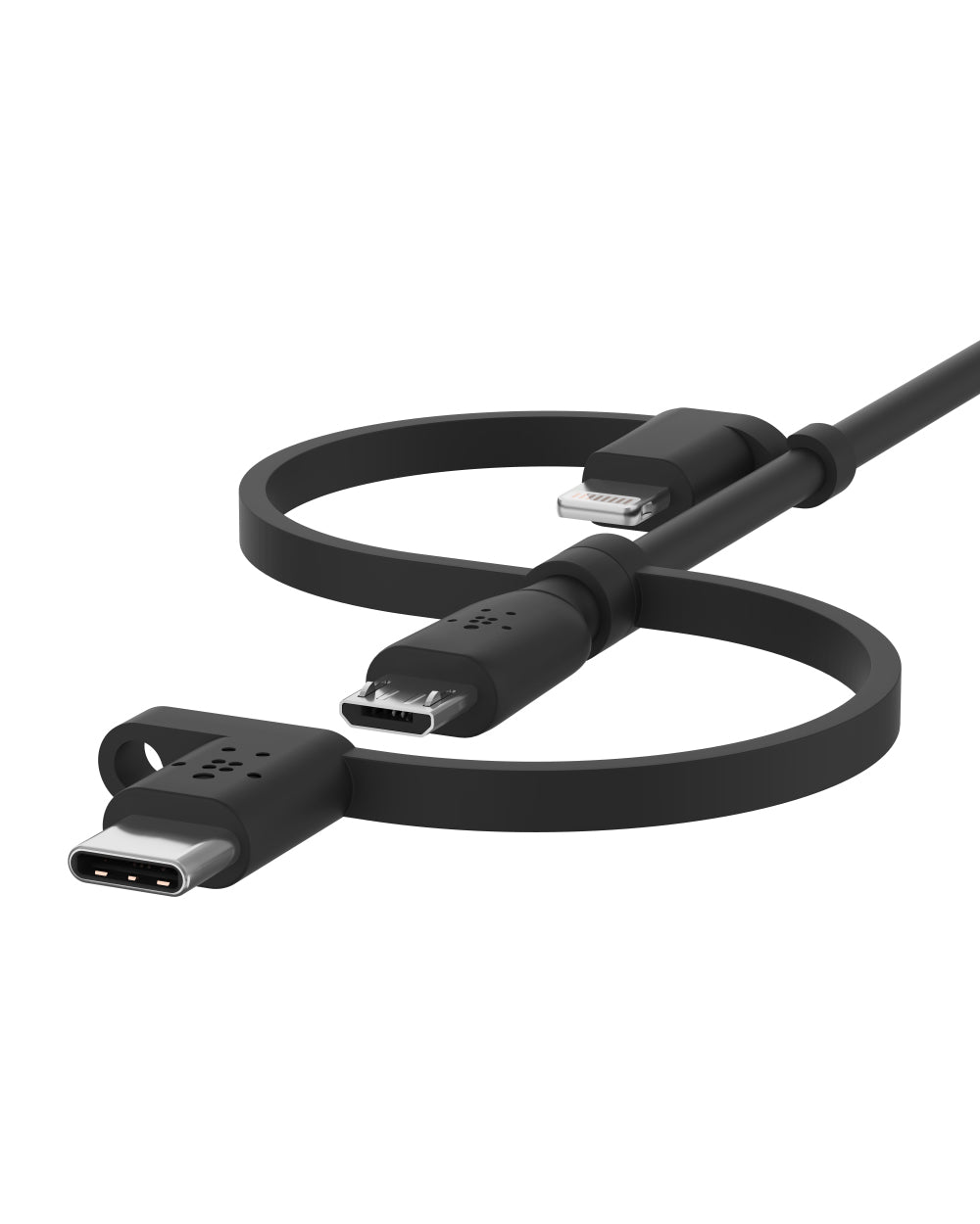Belkin 1.2 Meter Universal Cable 3 in 1 Lightning, Micro and Type C Black