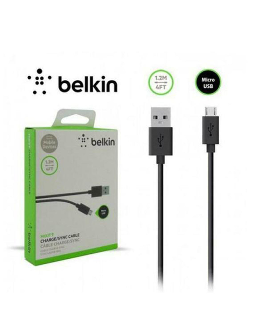 Belkin Color Range 1.4 Meter Micro USB Cable Black
