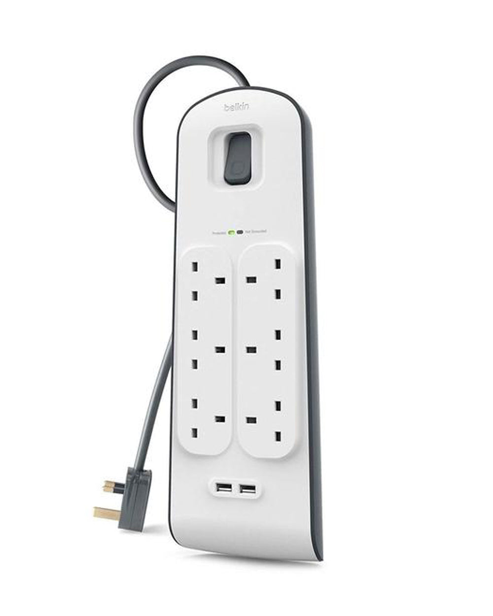 Belkin 6 Way Surge Protection Strip 2 Meter With 2 x 2.4Amp USB Charging