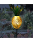 Exhart Solar Metal and Glass Pineapple Garden Stakes Yellow