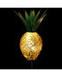 Exhart Solar Metal and Glass Pineapple Garden Stakes Yellow