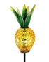 Exhart Solar Metal and Glass Pineapple Garden Stakes Yellow