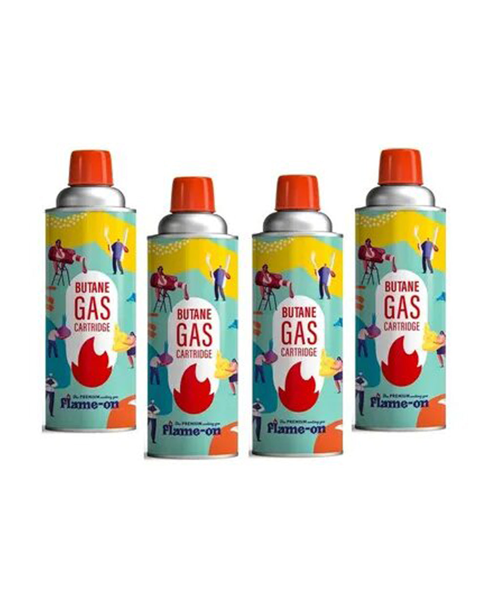 Flame On Butan Gas Pack Of 4