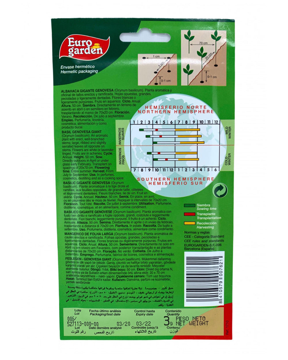 Euro Garden Genovesa Giant Basil Premium Quality Seeds
