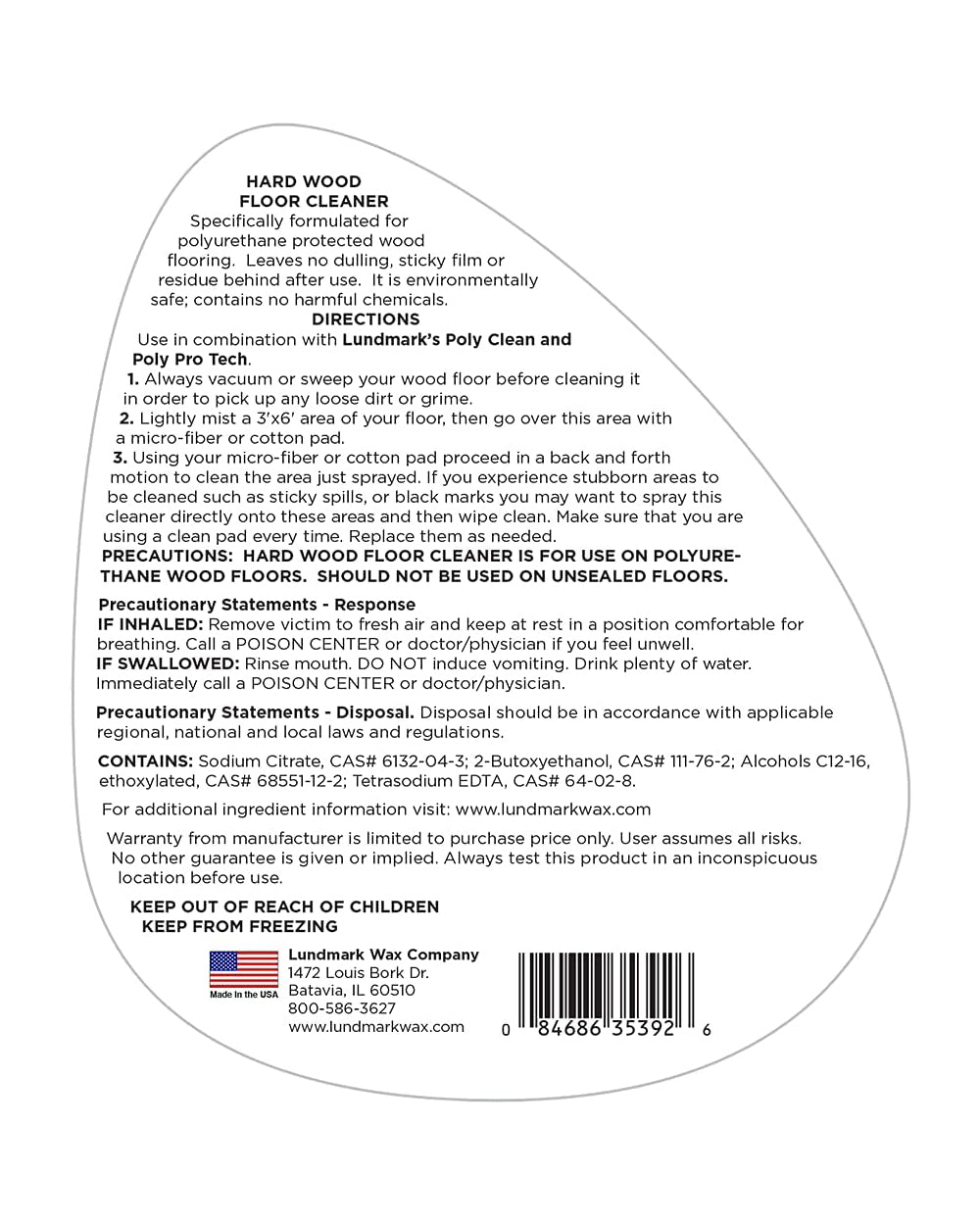 Lundmark Wax Hardwood Floor Cleaner 32oz