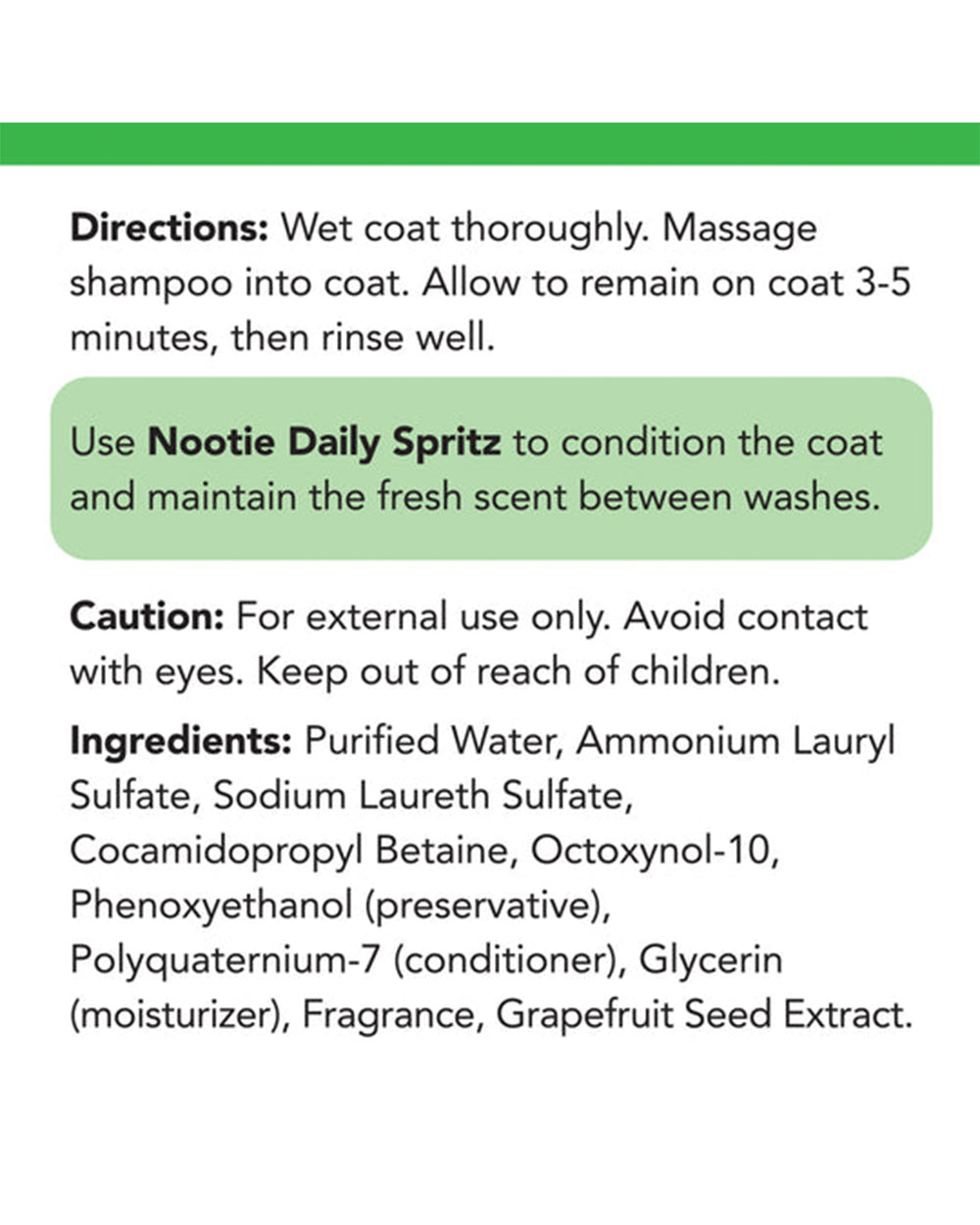 Nootie 16 Ounce Coconut Lime Verbena Hypoallergenic Pet Shampoo with Grapefruit Seed Extract