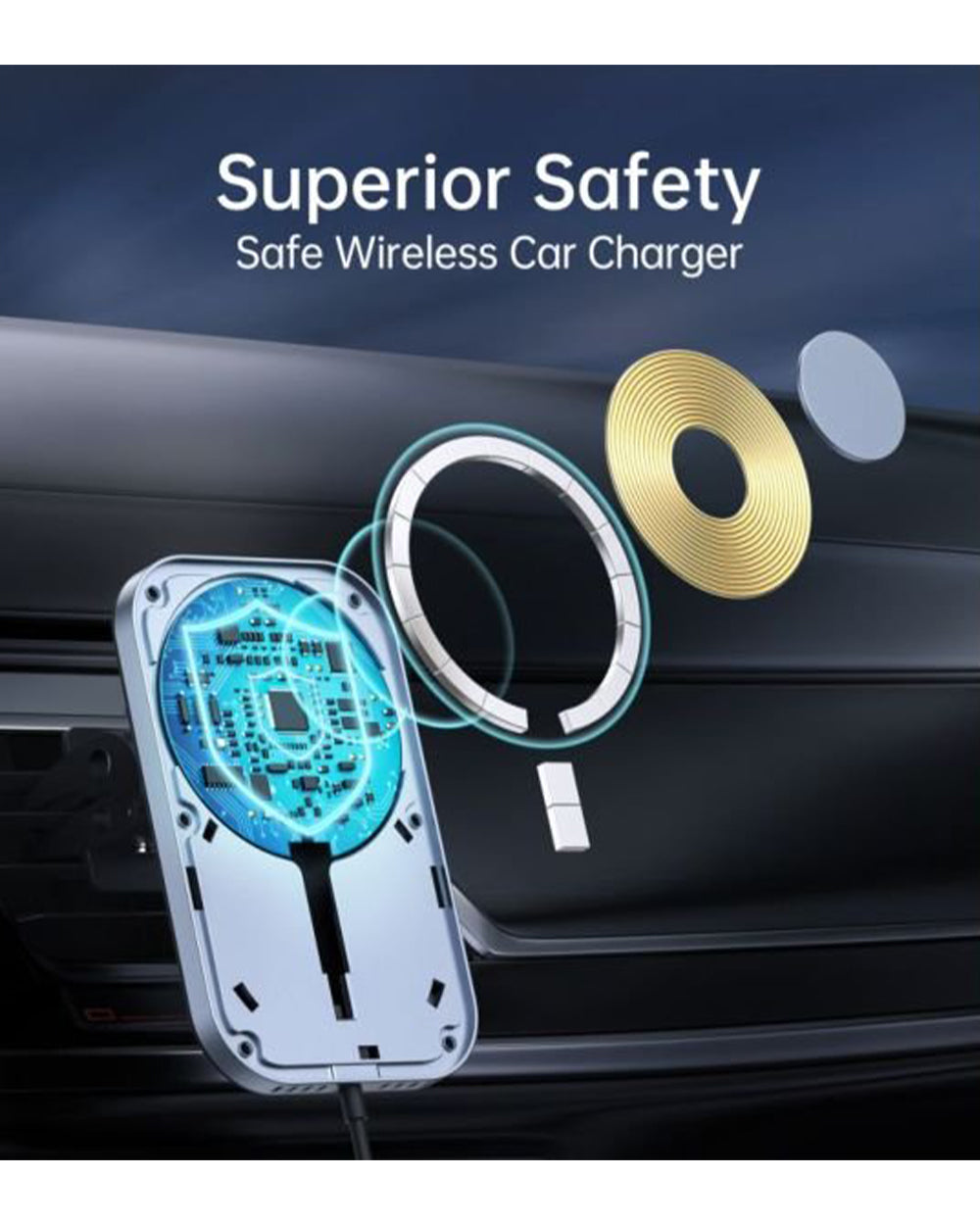 Choetech Suction Cup Magnetic Car Mount Black, AT0005-BK
