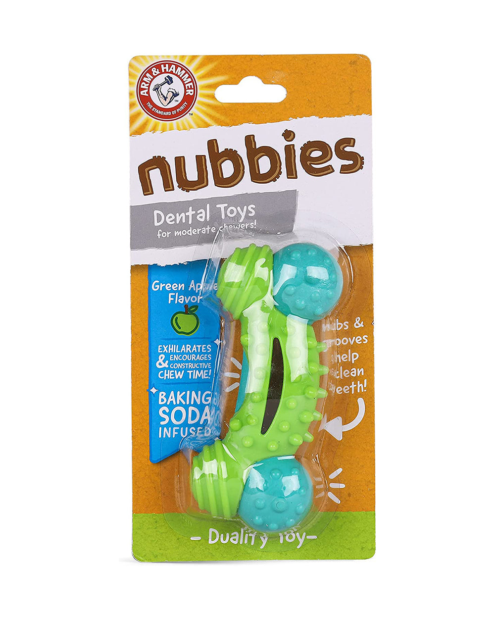 Arm & Hammer for Pets Nubbies Duality Bone Dental Dog Toy with Baking Soda