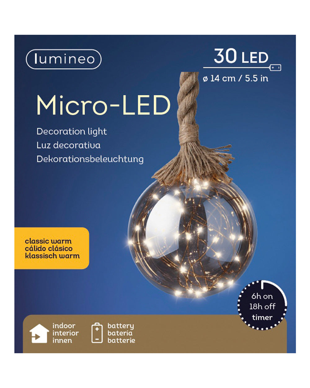Homesmiths Micro LED Steady Indoor Ball with Rope