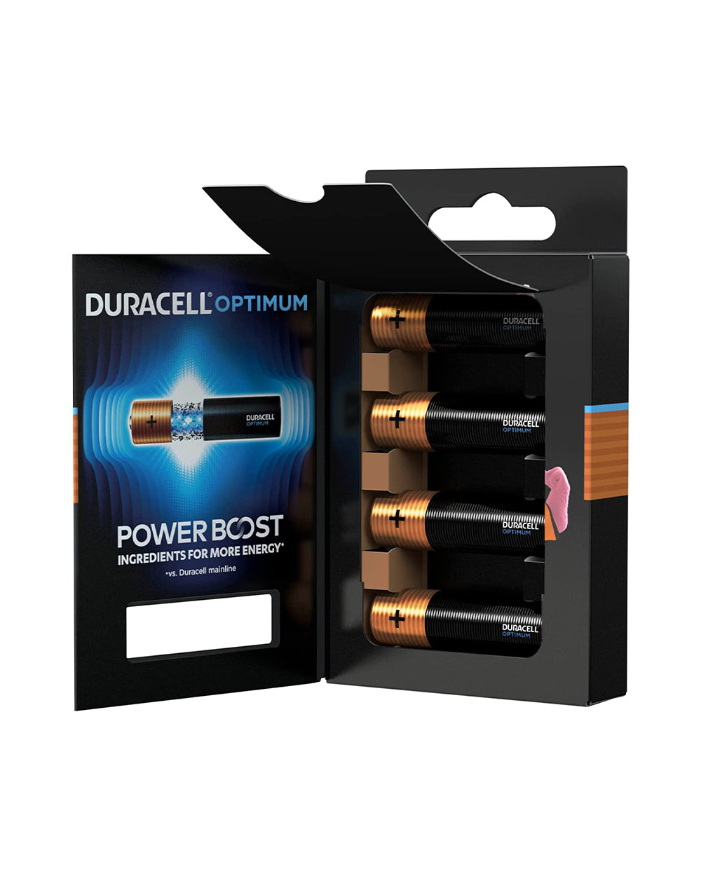 Duracell Optimum Type AA Alkaline Batteries Pack of 4 Black
