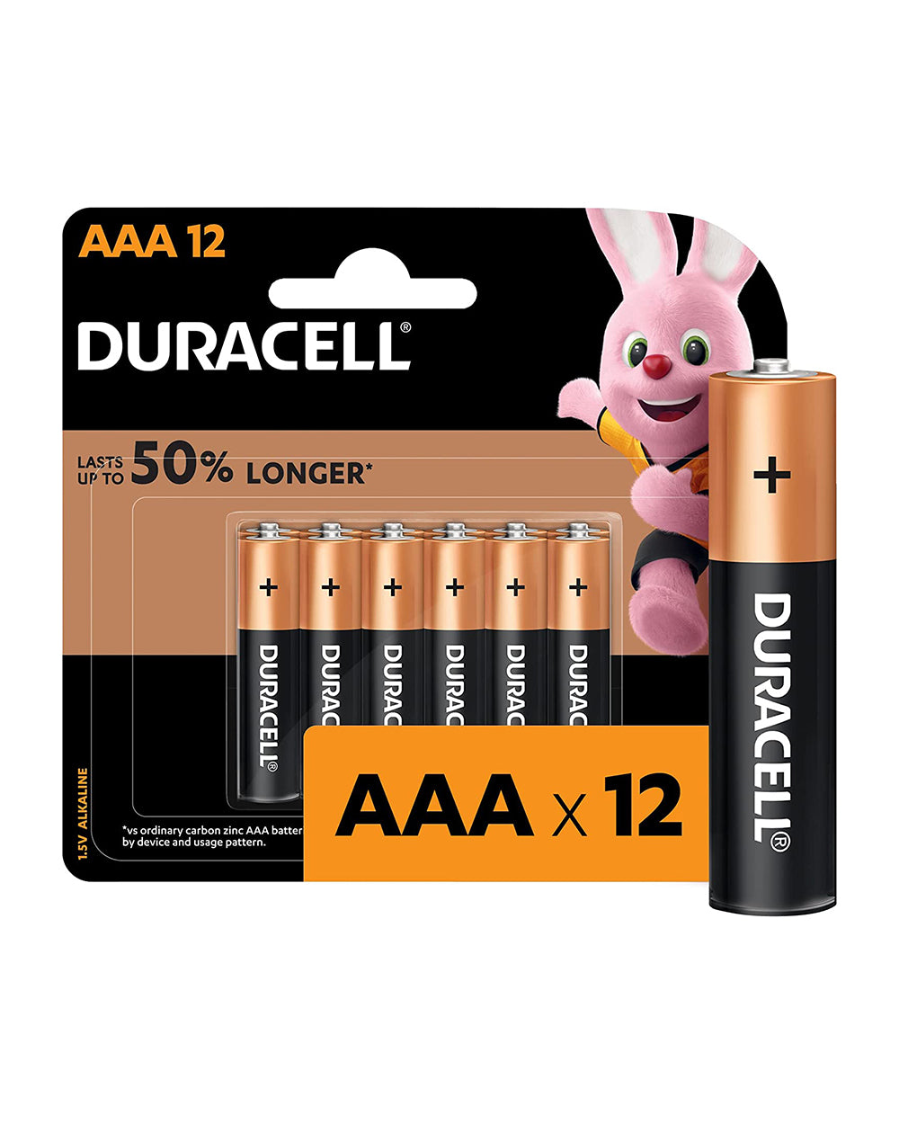 Duracell AAA 1.5V Alkaline Batteries Extra Life Long Power Pack of 12