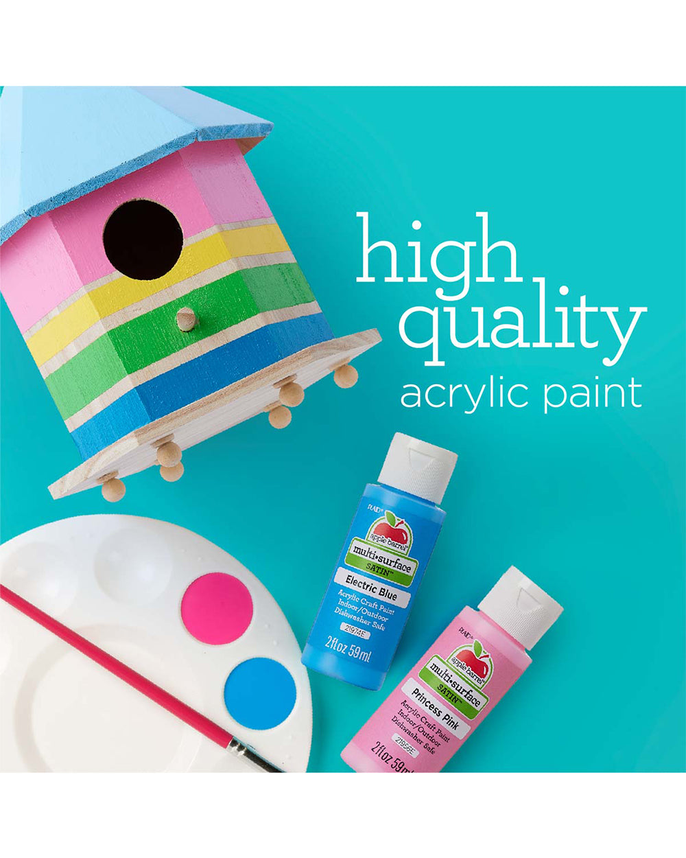 Apple Barrel 2oz Multi-Surface Satin Acrylic Paints Dark Granite