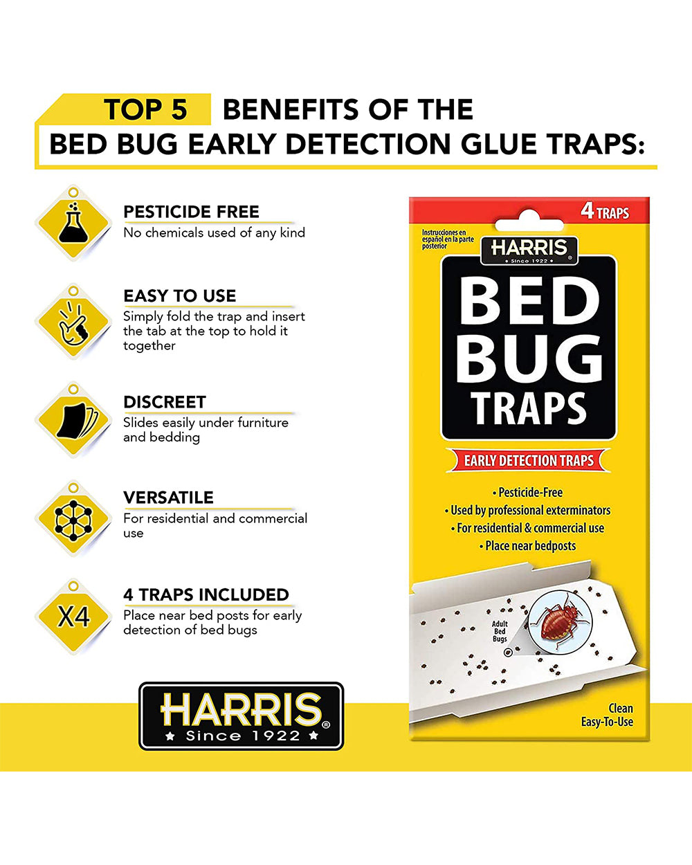 Harris Bed Bug Trap Harris Pack of 4