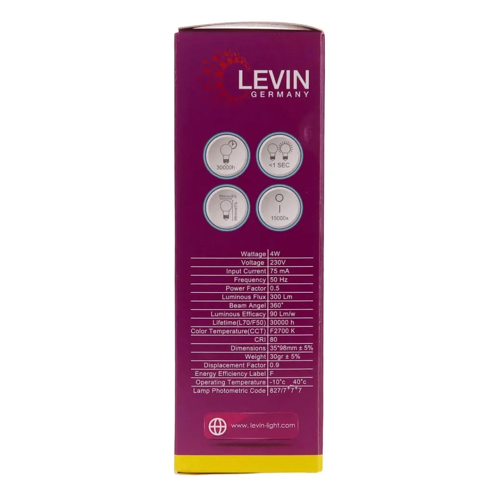 Levin LED C37 Candle Bulb Filament 3000K