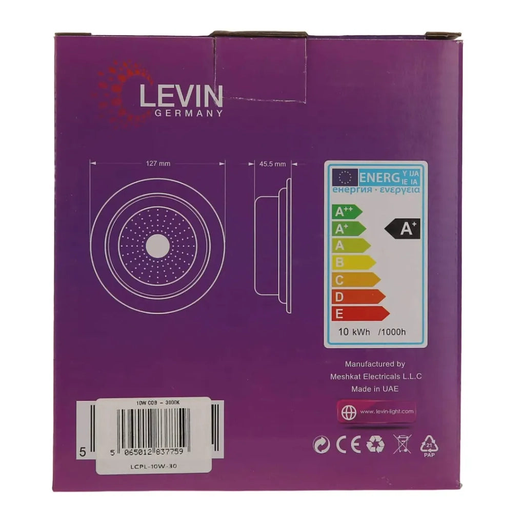 Levin LED COB Panel Light 10W 3000K