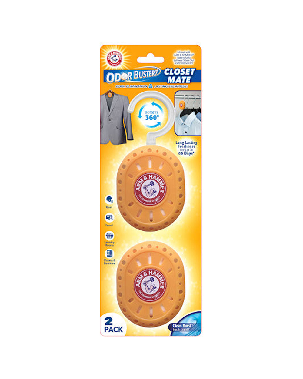 Arm & Hammer Odor Busterz Closet Mate 2 Closet Mate Deodorizers