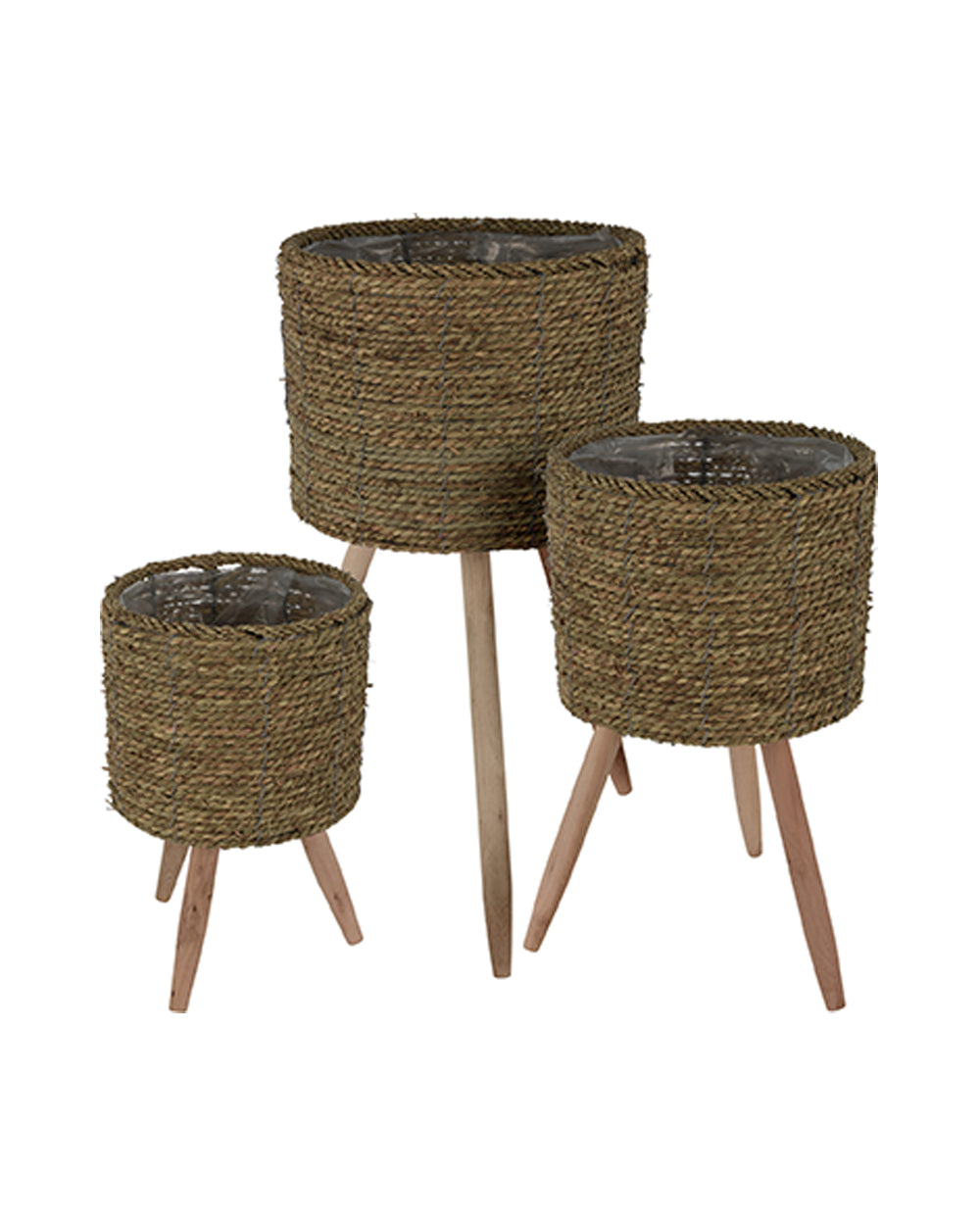 Koopman Flowerpot Natural Set Of 3