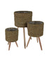 Koopman Flowerpot Natural Set Of 3