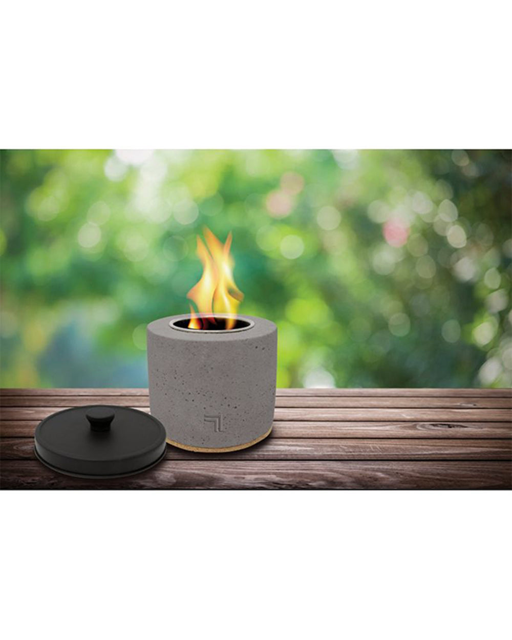 Sharper Image Tabletop Fire Pit Round Grey