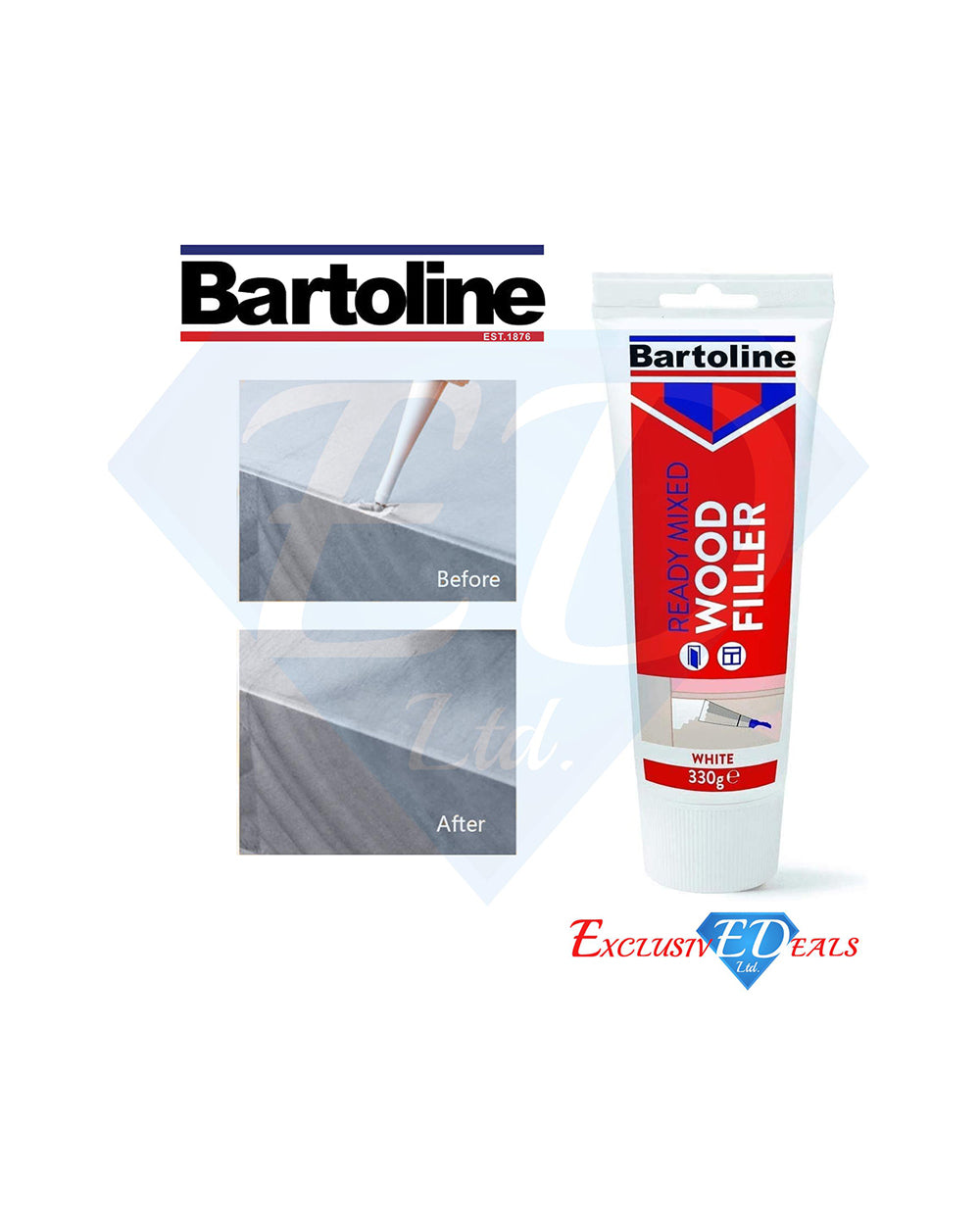 Bartoline 330g White Wood Filler