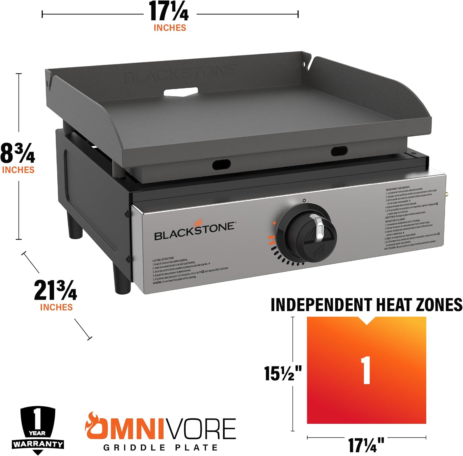 Blackstone 17-Inch Portable Tabletop Griddle – Outdoor Flat Top Gas Grill for Camping, Tailgating, and Backyard Cooking