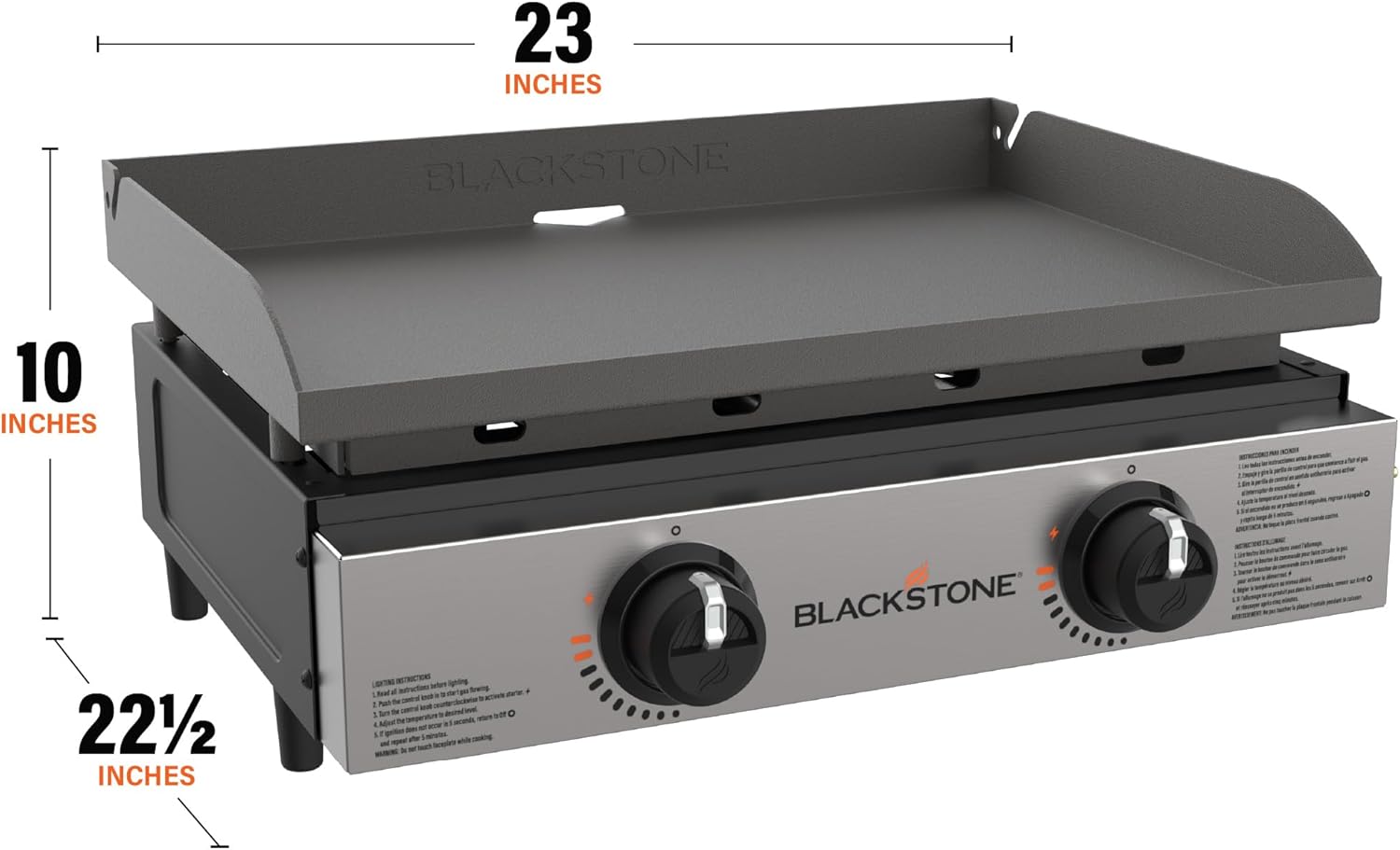 Blackstone 22-Inch Portable Tabletop Griddle – 2-Burner Outdoor Flat Top Gas Grill for Camping, Tailgating, RVs & Backyard Cooking