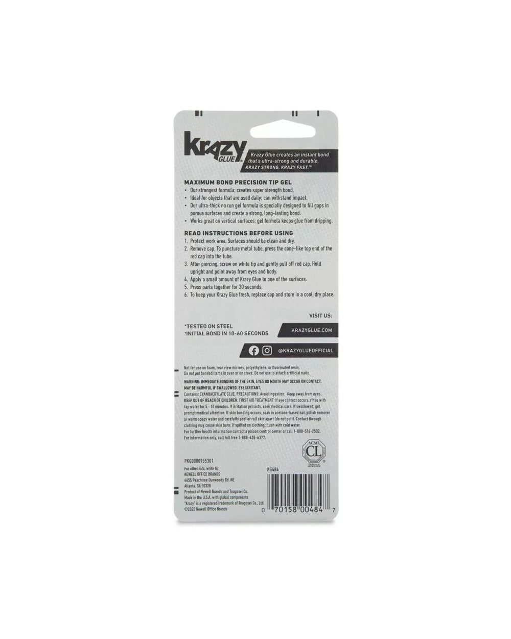 Krazy Glue Max Bond 4g Super Glue Gel