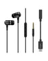 Energizer UIL35 In ear Wired Headphones 3.5mm Aux with Type-C Adapter Black