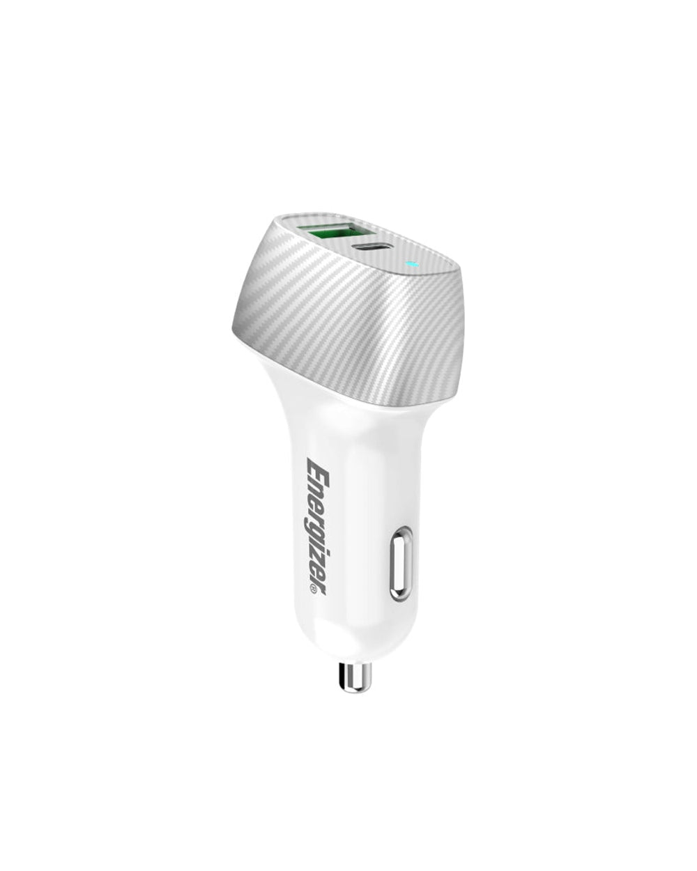 Energizer D38WS Car Charger PD QC3 with 20W USB-C & 18W USB-A Port White