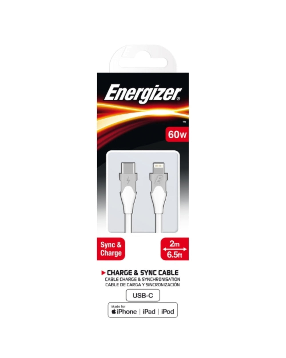 Energizer Cable USB-C to Lighting 2 Meter White
