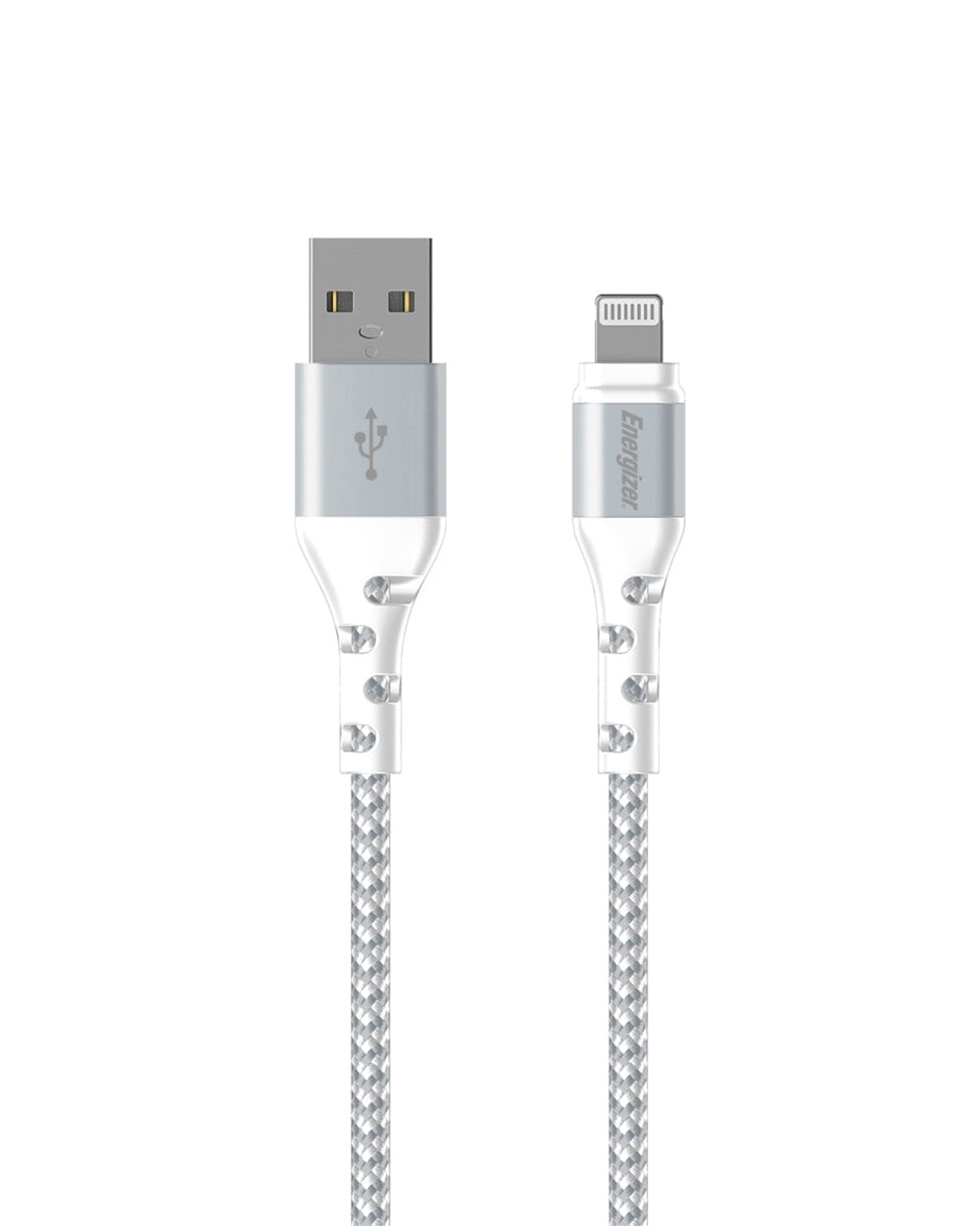 Energizer Cable USB-A to Lightning Braided Cable 2 Meter White