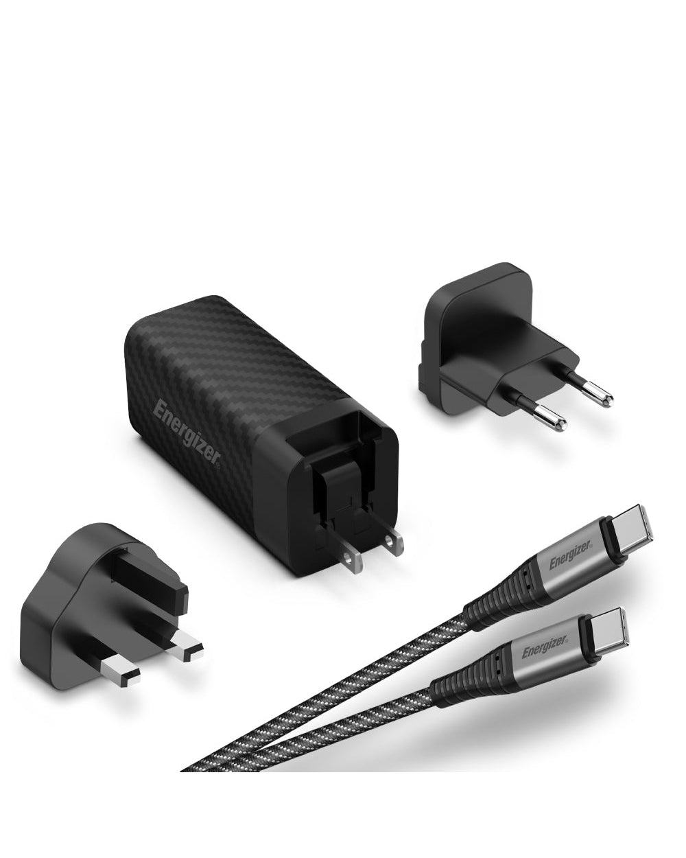 Energizer Wall Charger PD Multi Plug 90W with USB-C Cable Black
