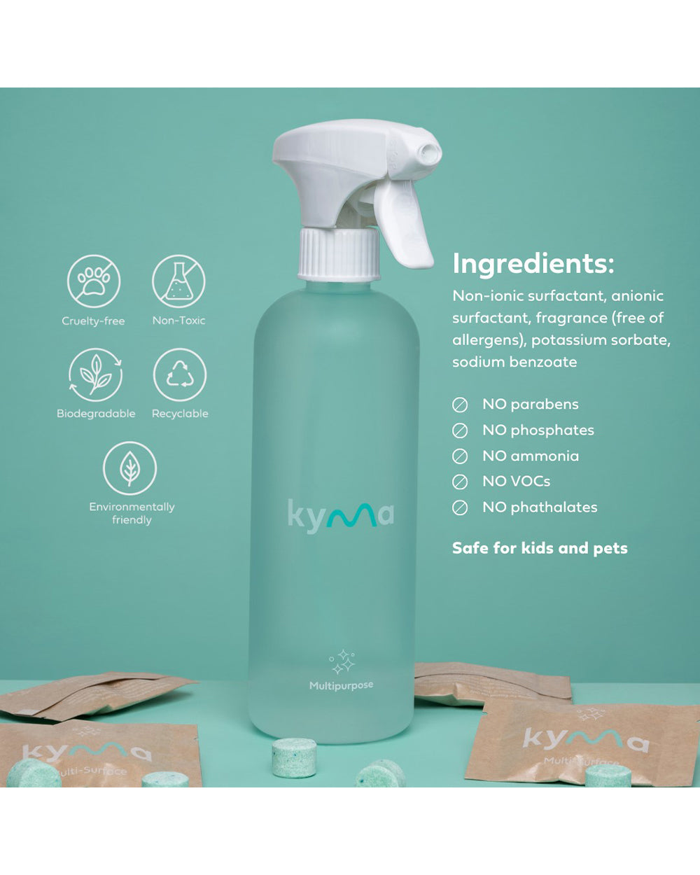 Kyma 500ML Multi Surface Cleaner Single Bottle Box