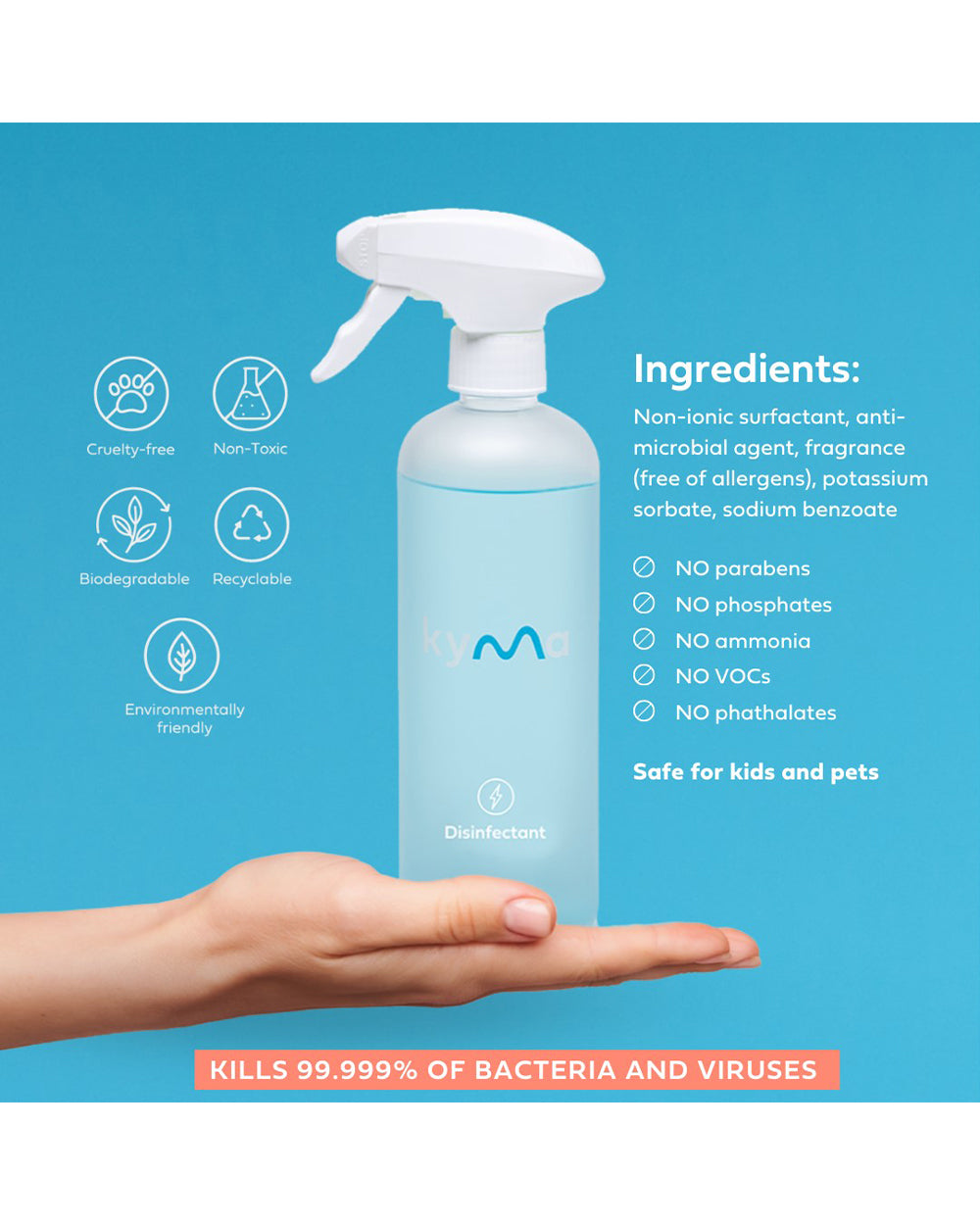 Kyma 500ML Disinfectant Single Bottle Box
