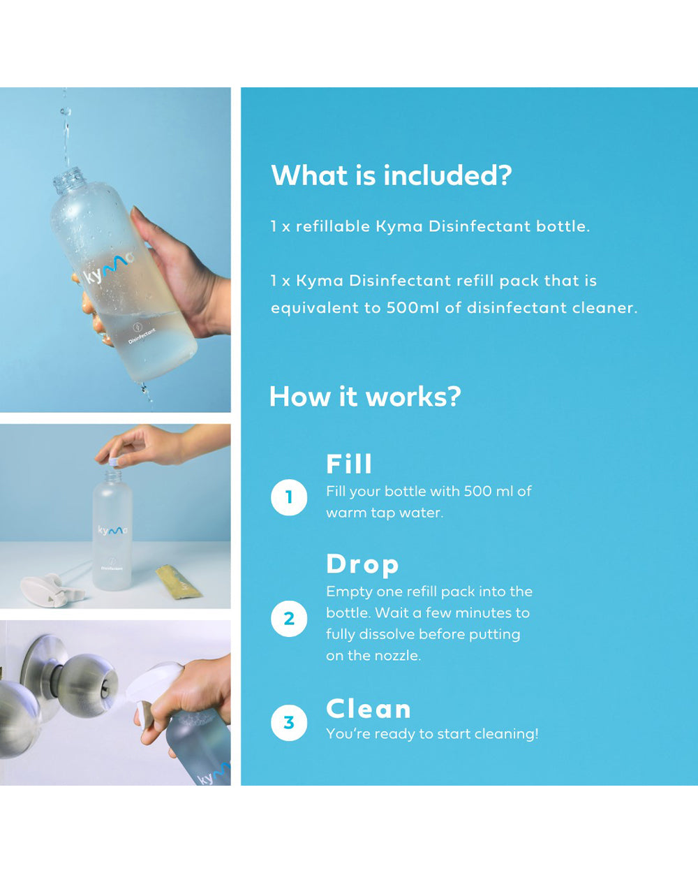 Kyma 500ML Disinfectant Single Bottle Box
