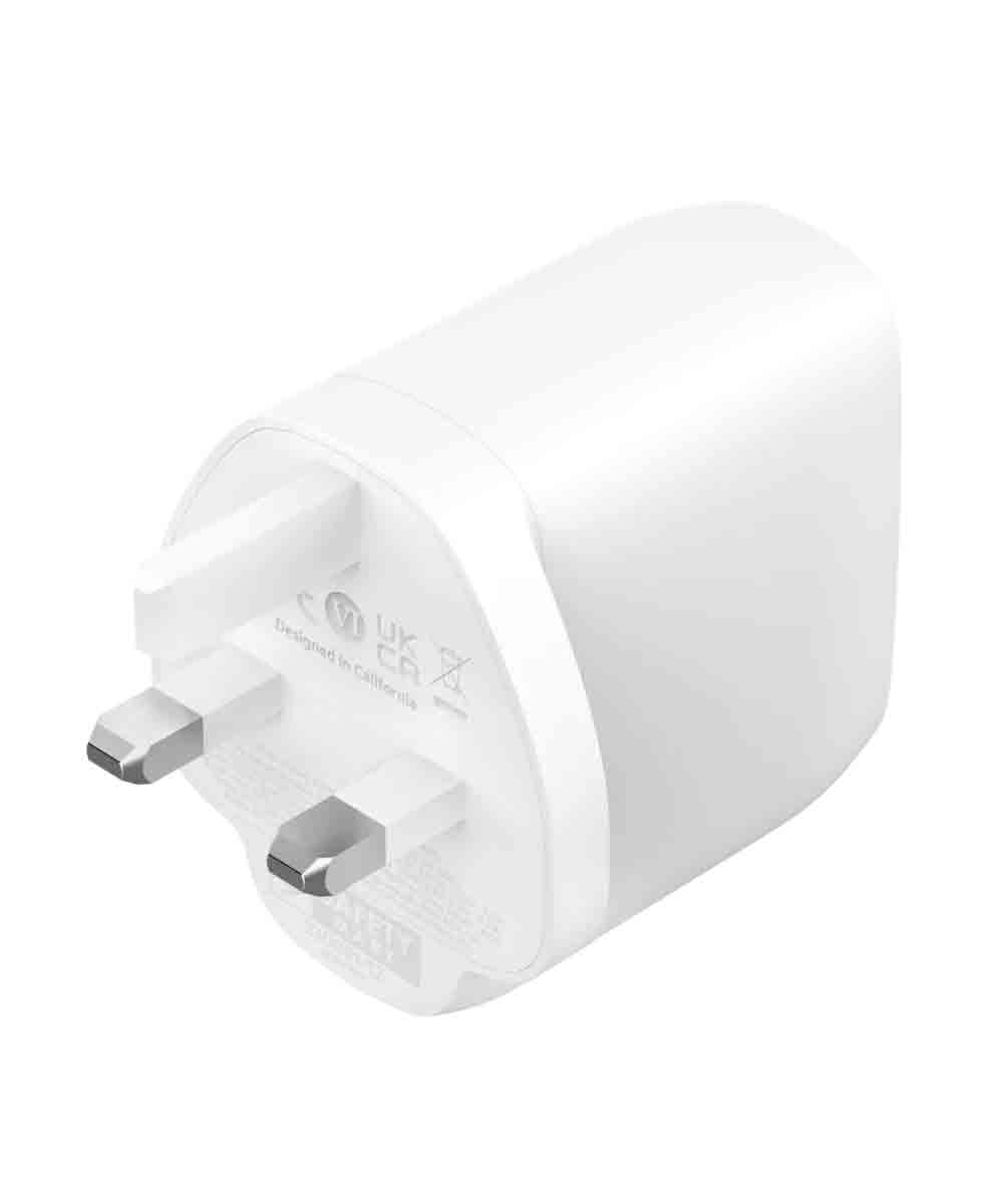 Belkin Wall Charger With PPS 2X USB-C 30W + 30W White