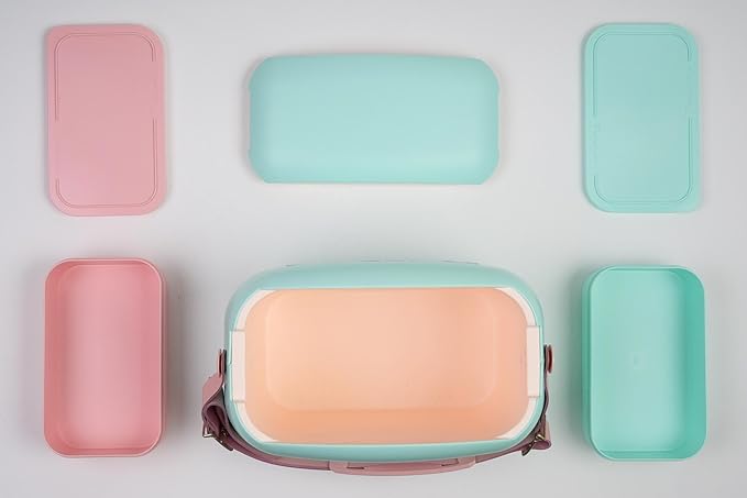 Polarbox 6 Liter Summer Pop Cooler Bag with 2 Containers Verde Agua, Rosa