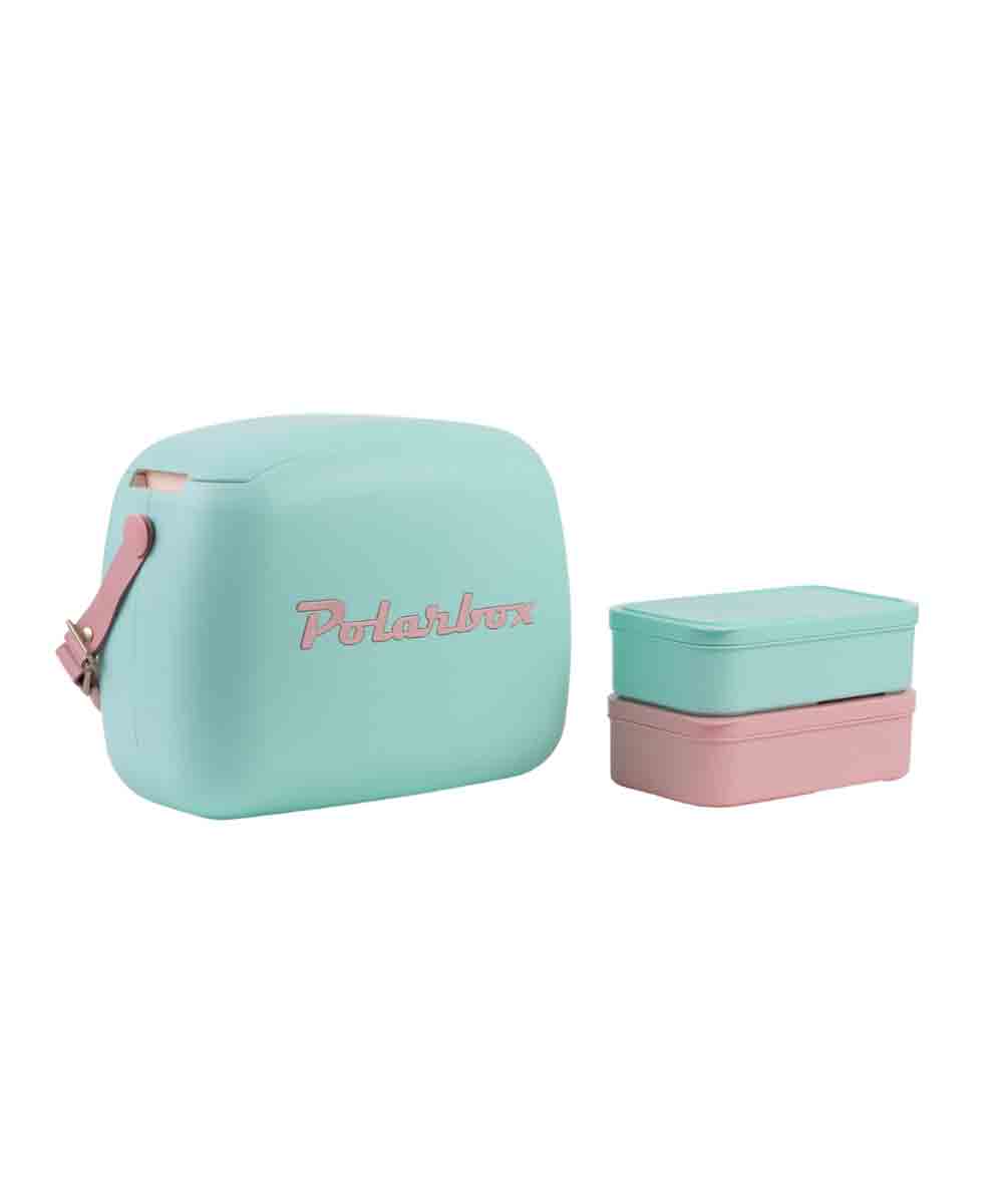 Polarbox 6 Liter Summer Pop Cooler Bag with 2 Containers Verde Agua, Rosa