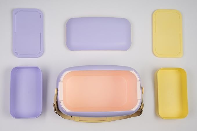 Polarbox 6 Liter Summer Pop Cooler Bag with 2 Containers Malva, Amarillo