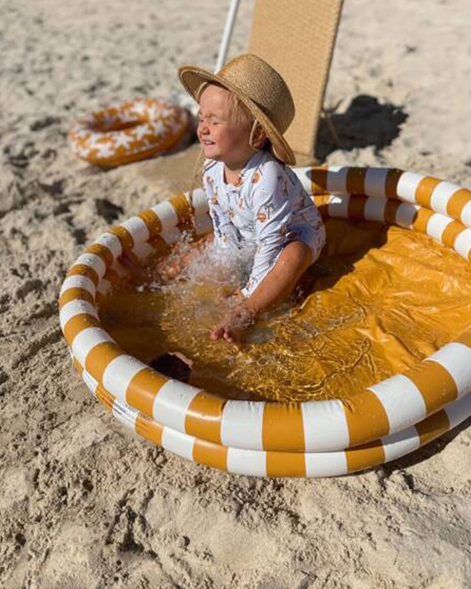 Swim Essentials Yellow Stripes Children's Pool 100cm 2 Rings
