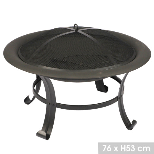 Elite Fire Pit with Lid & Poker D76Cm x H53 cm