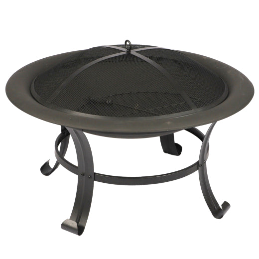Elite Fire Pit with Lid & Poker D76Cm x H53 cm