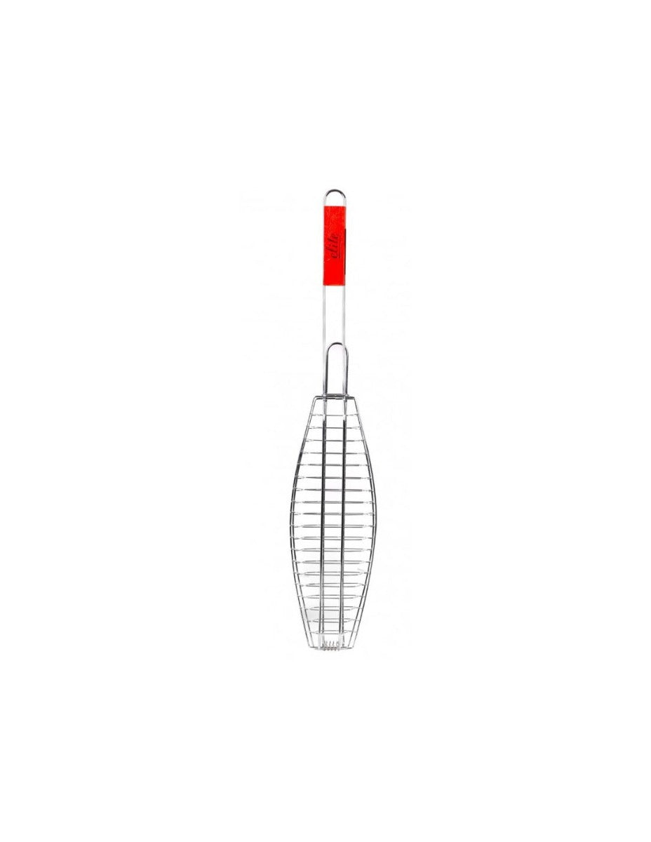 Elite BBQ Fish Grill Flat Wooden Handle