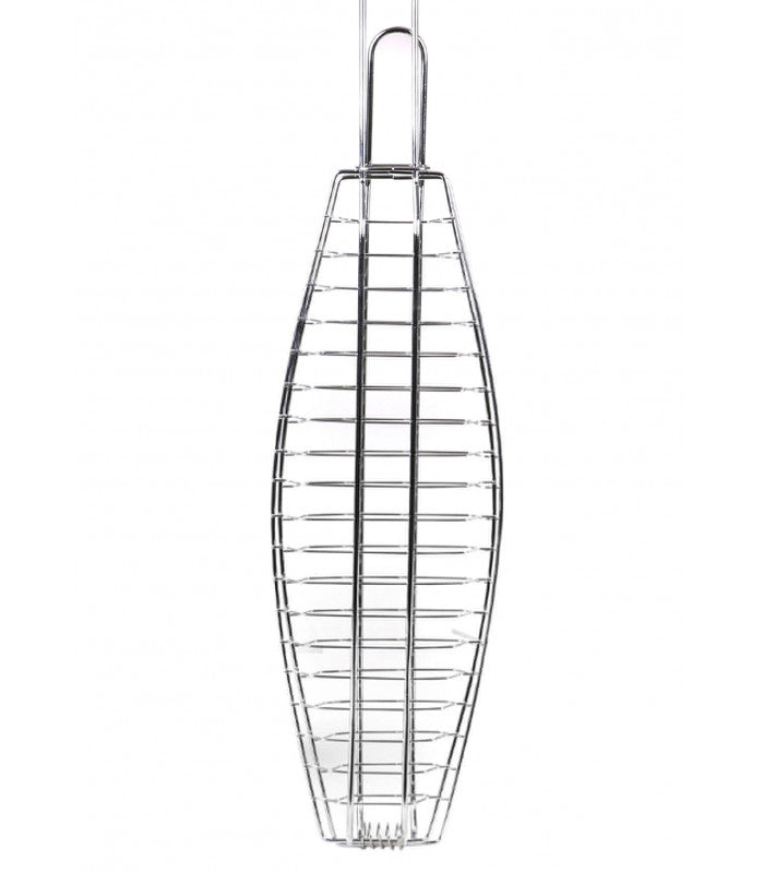 Elite BBQ Fish Grill Flat Wooden Handle