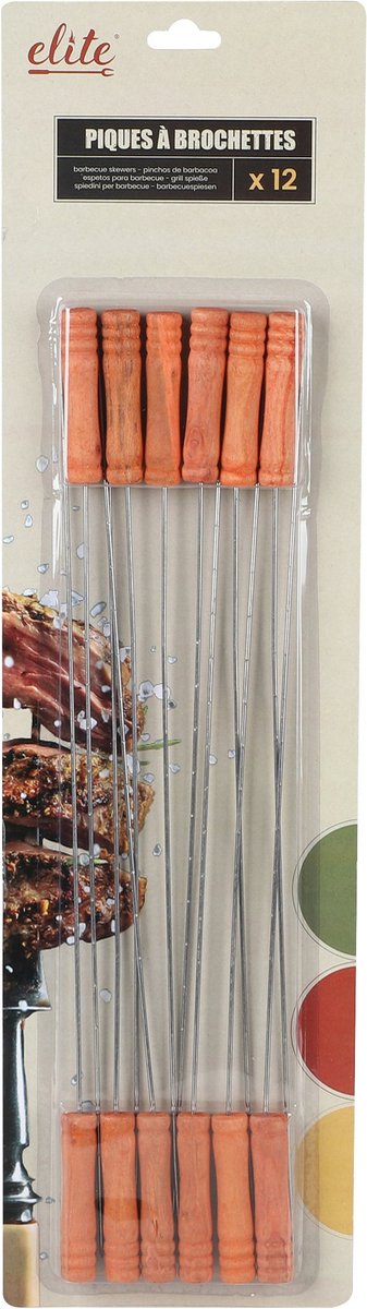 Elite Set Of 12 Barbecue Skewer In Metal